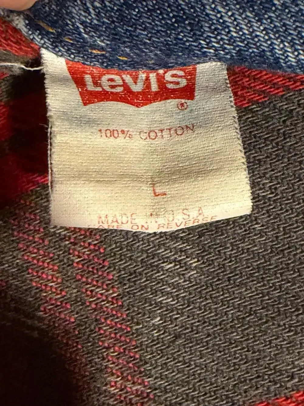 Vintage Levi's 70417-9319 Acid Wash Blanket Lined‎ Denim Jacket Size L